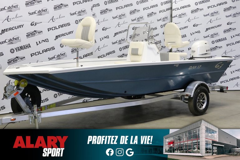 G3 Boats Bay 17 + YAMAHA 70 HP BLANC & remorque 2024