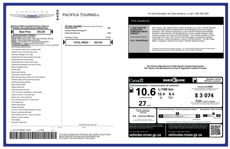 2024 Chrysler Pacifica