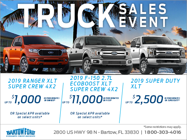 Get a brand new 2019 Ford truck today!