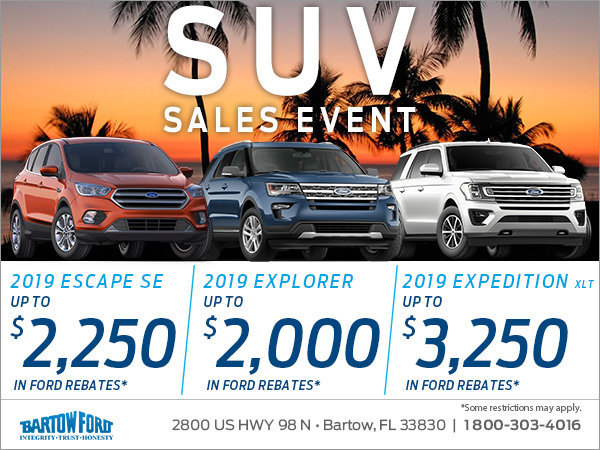 Get a brand new 2019 Ford SUV today!