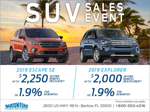Get a brand new 2019 Ford SUV today!