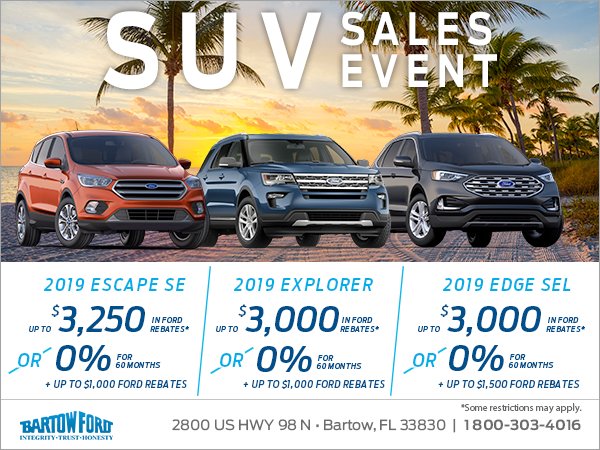 Get a brand new 2019 Ford SUV today!