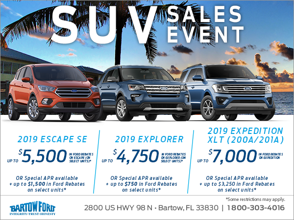 Get a brand new 2019 Ford SUV today!
