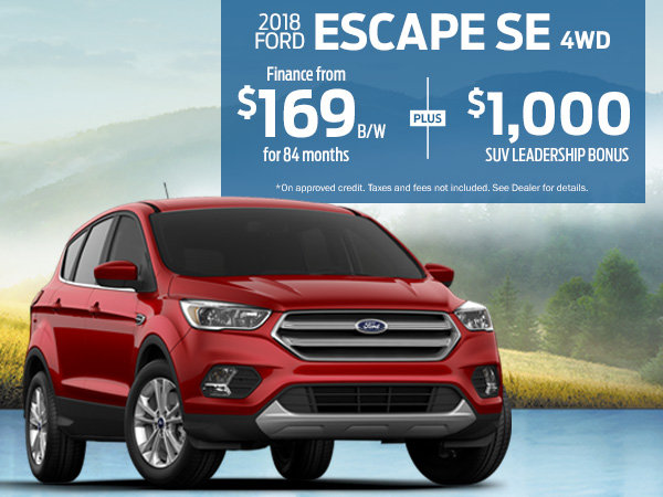 Finance the 2018 Ford Escape SE for $169 Bi-Weekly
