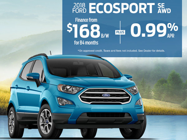 Finance the 2018 Ford EcoSport SE for $168 Bi-Weekly