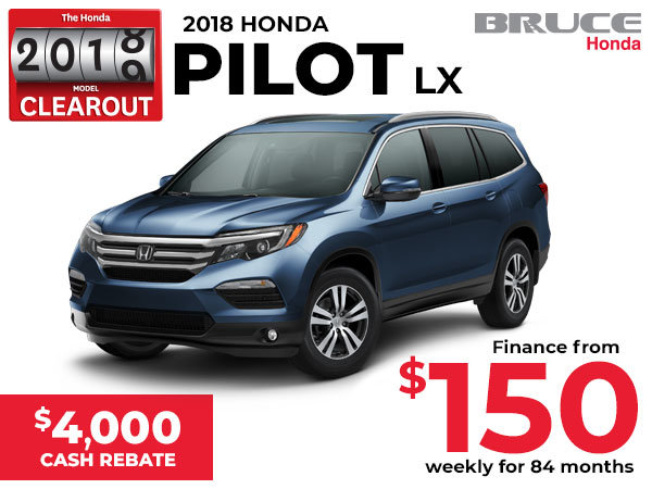 $4,000 Cash Rebate on the 2018 Honda Pilot LX