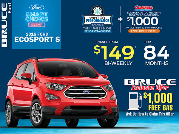 Finance the Ford EcoSport S for Just $149 Bi-Weekly