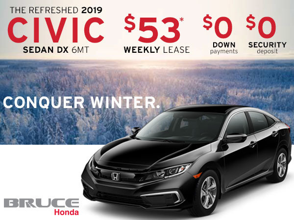 Lease the Restyled 2019 Honda Civic DX for JUST $53 Weekly