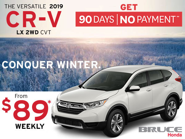 90 Days, No Payment on the 2019 Honda CR-V LX 2WD