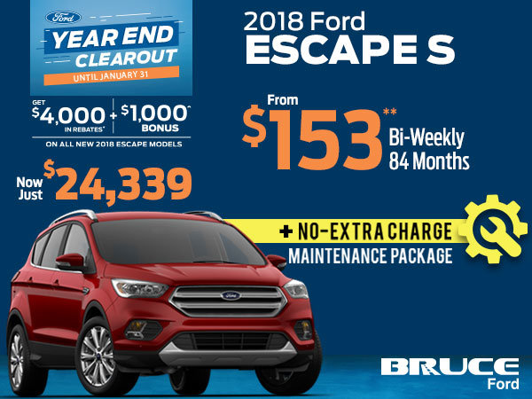 Over $4,000 in Rebates + FREE Maintenance Package with Remaining 2018 Escapes