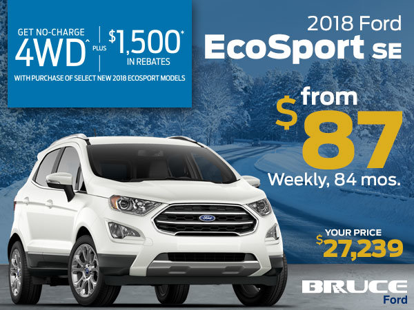 No Charge 4WD on the 2018 EcoSport- from $87 Weekly!