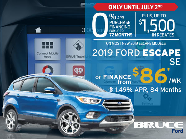0% Financing for Up To 72 Months on Most New 2019 Escapes