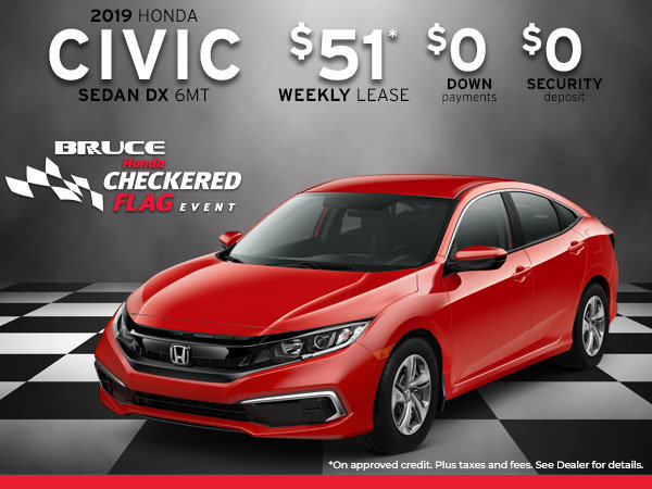 2019 Civic DX from $51 Weekly