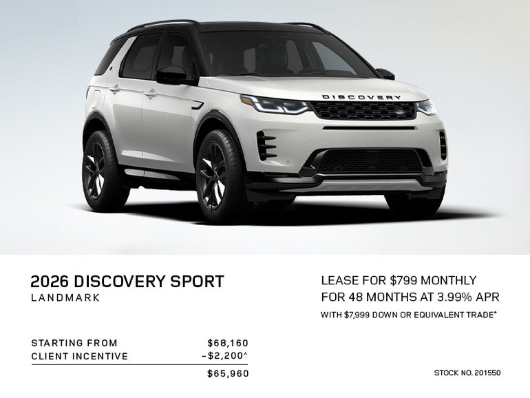Lease a 2026 Discovery Sport Landmark for $799 monthly*