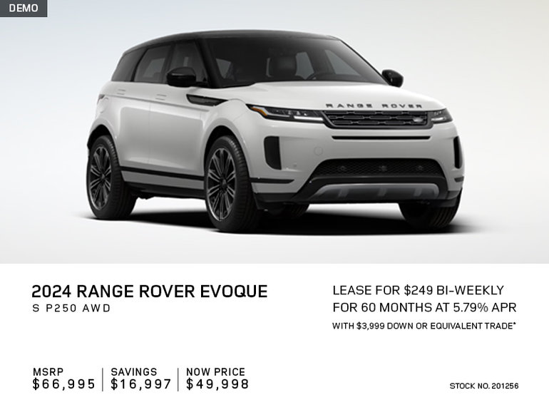Lease a 2024 Range Rover Evoque S P250 AWD for $249 bi-weekly*