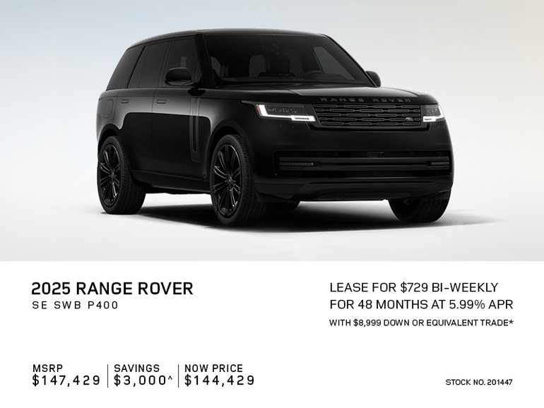 Lease a 2025 Range Rover SE SWB P400 for $729 bi-weekly*