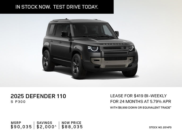 Lease a 2025 Defender 110 S P300 for $419 bi-weekly*