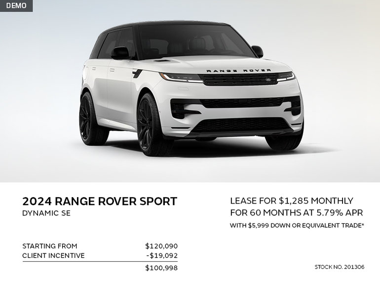 Lease a 2024 Range Rover Sport Dynamic SE P400 for $1,285 monthly*