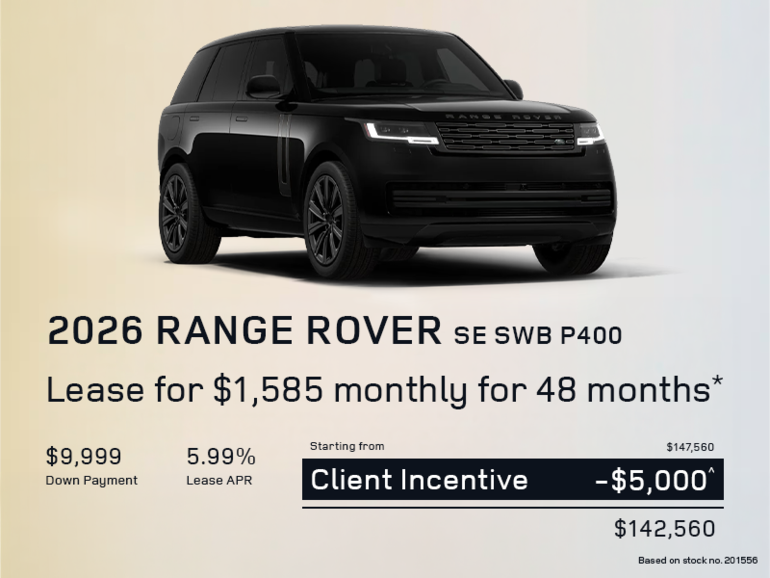 Lease a 2026 Range Rover SE SWB P400 for $1,585 monthly*