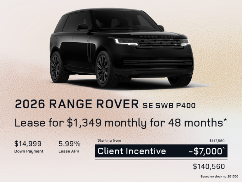 Lease a 2026 Range Rover SE SWB P400 for $1,349 monthly*