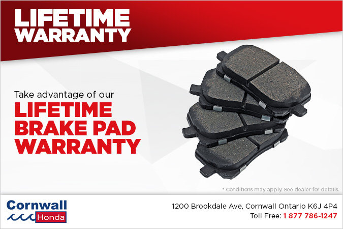 Lifetime Brake Pad Warranty