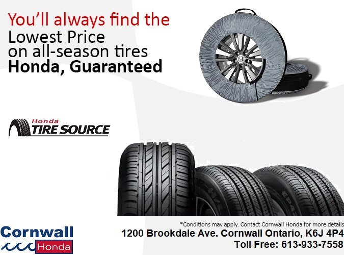 Guaranteed Lowest Price on Tires at Cornwall Honda
