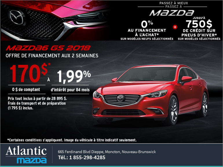 Procurez-vous la Mazda6 2018 aujourd'hui!