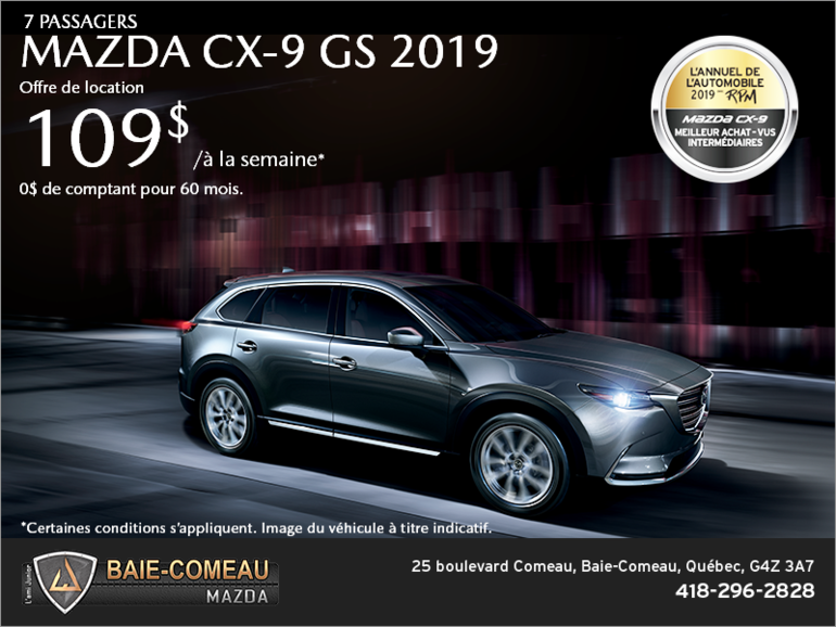 Procurez-vous la Mazda CX-9 2019!