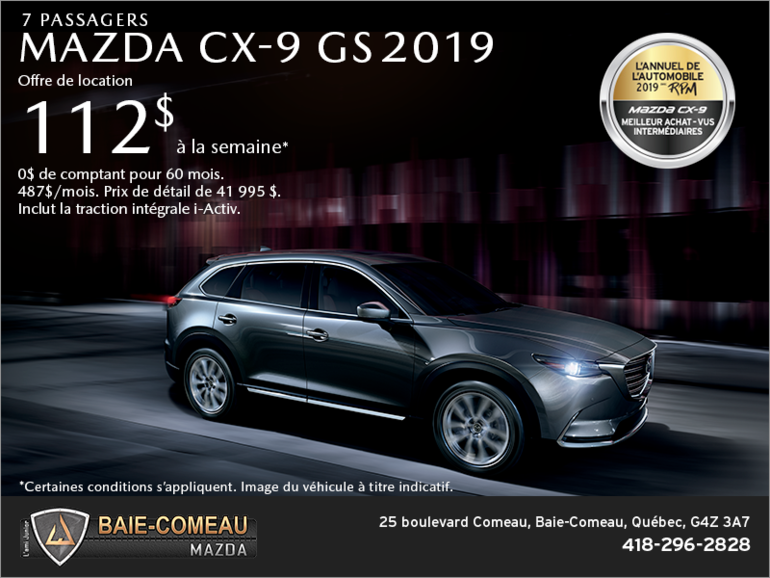 Procurez-vous le Mazda CX-9 2019!