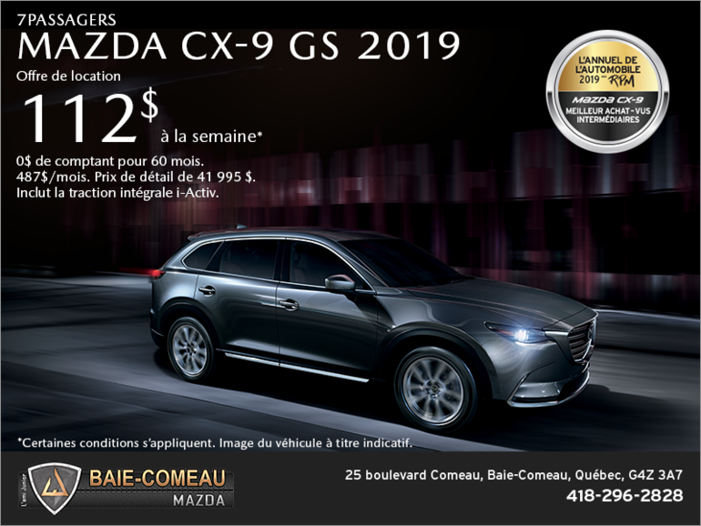 Procurez-vous le Mazda CX-9 2019!