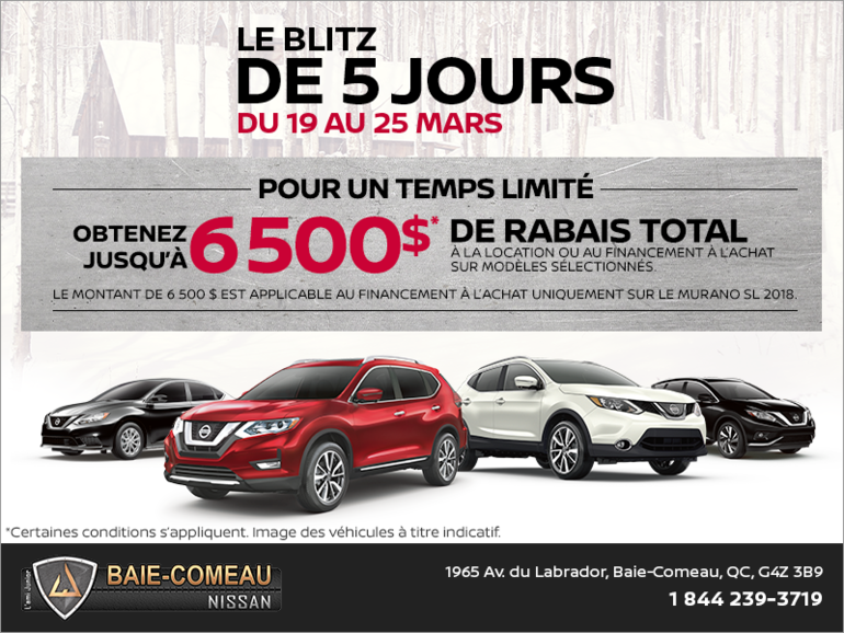 La vente de 5 jours de Nissan!