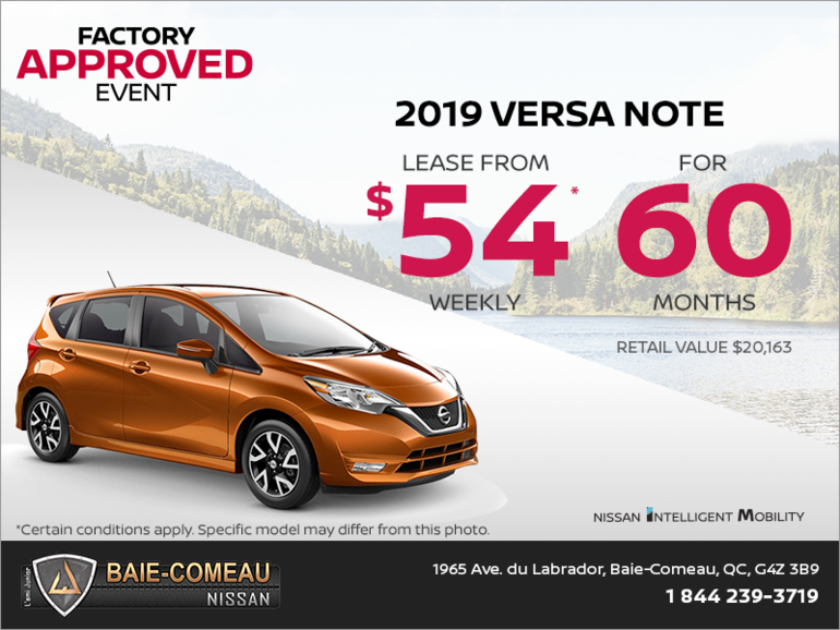 Get the 2019 Versa Note today!