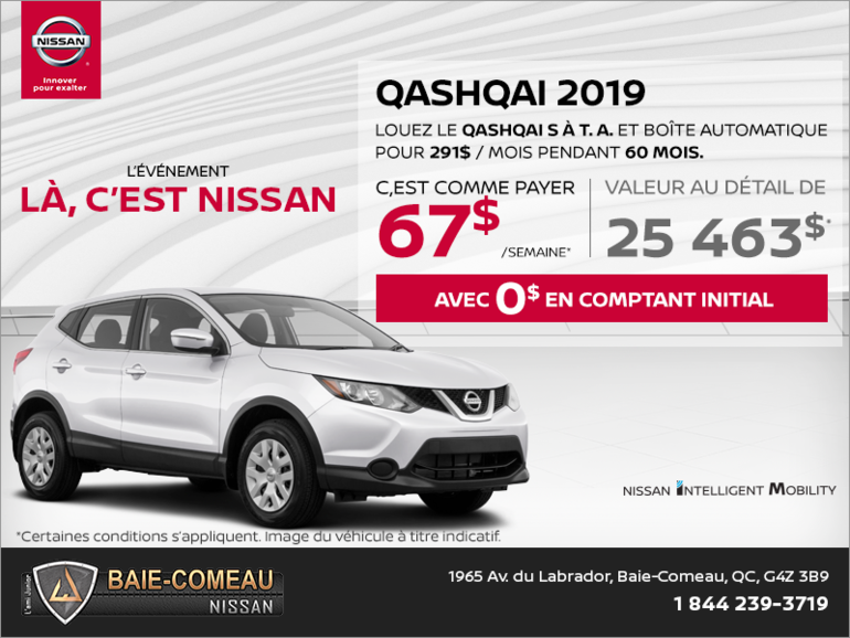 Le Qashqai 2019 en rabais!