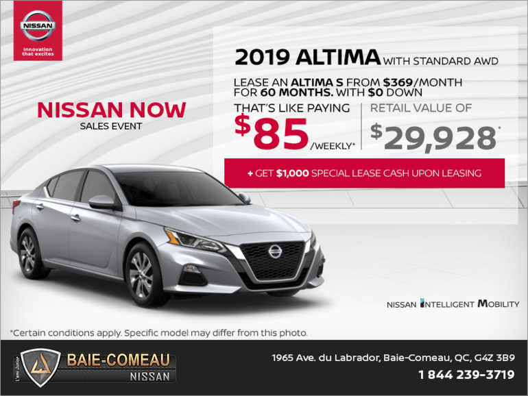 Get the 2019 Nissan Altima Today!
