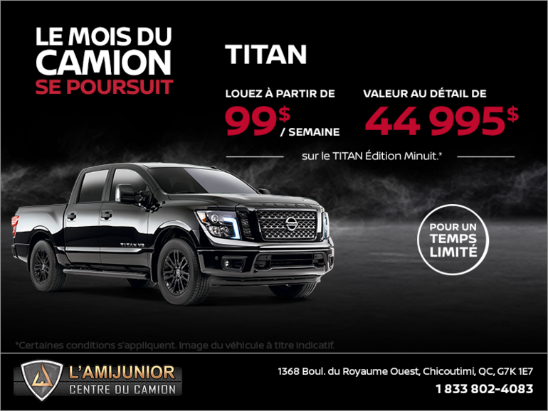 Obtenez le Nissan Titan 2018 dès aujourd'hui!