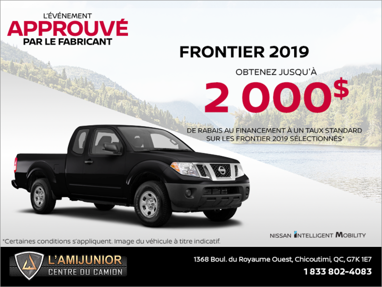 Obtenez le Nissan Frontier 2019 dès aujourd'hui!