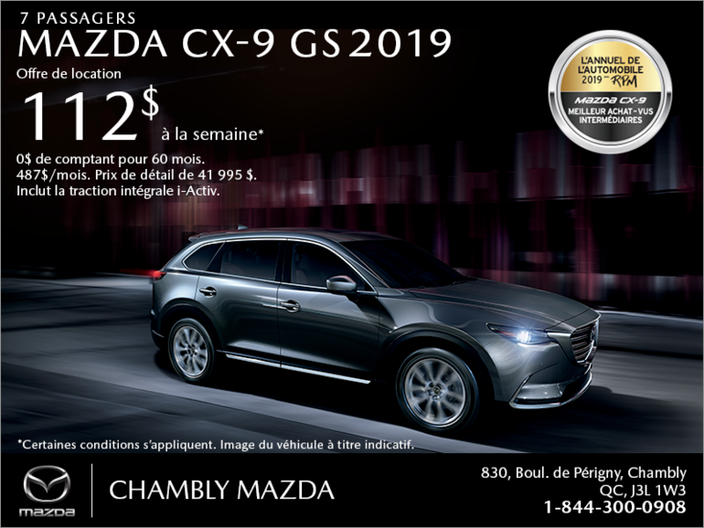 Procurez-vous le Mazda CX-9 2019!