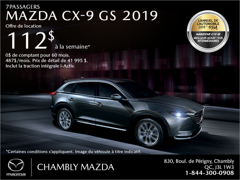 Procurez-vous le Mazda CX-9 2019!