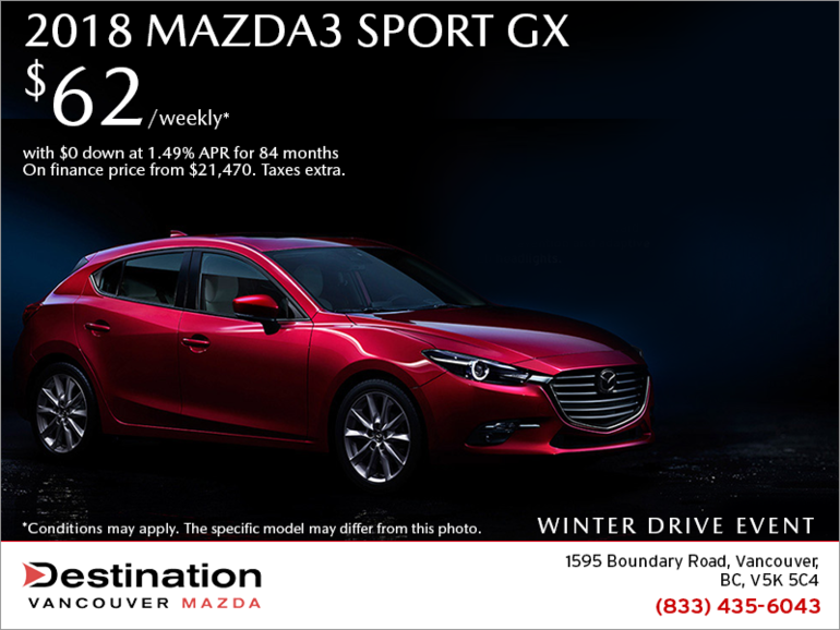 Get the 2018 Mazda3 Sport today!