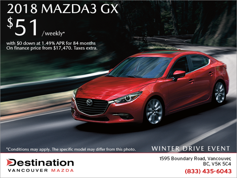 Get the 2018 Mazda3 today!