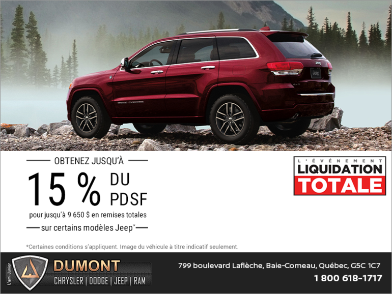 L'événement liquidation totale Jeep!