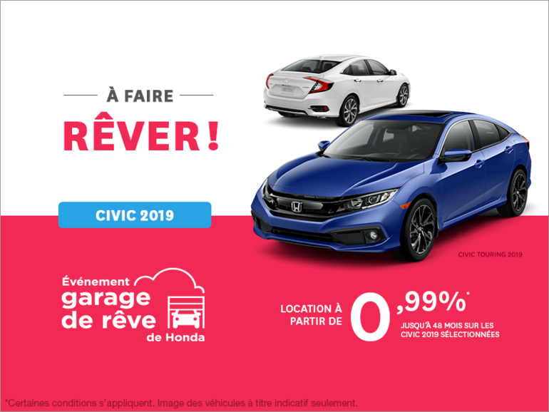 Louez la Honda Civic 2019!