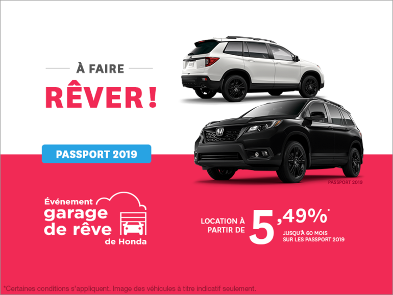 Louez la Honda Passport Sport 2019!