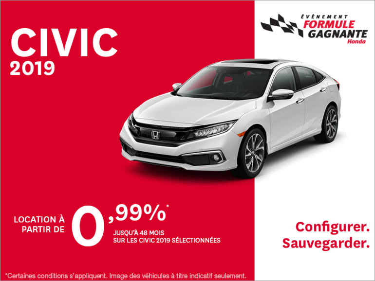Louez la Honda Civic 2019!