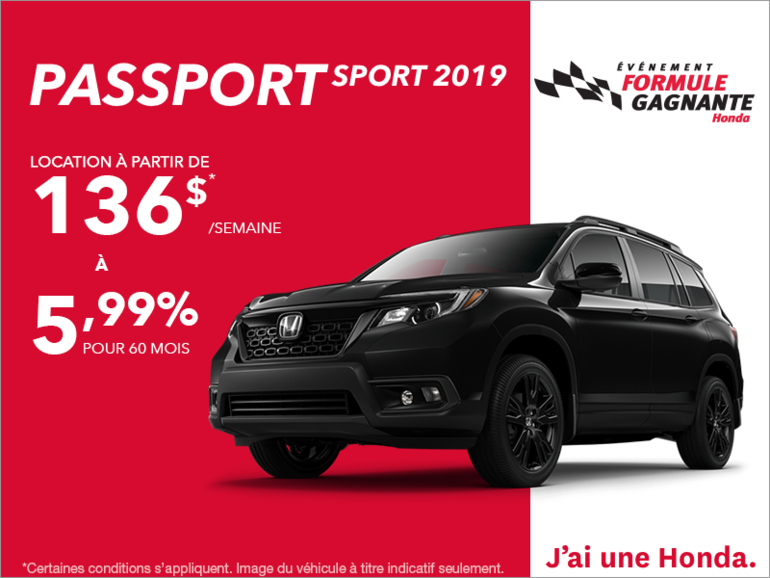 Louez le Honda Passport Sport 2019!