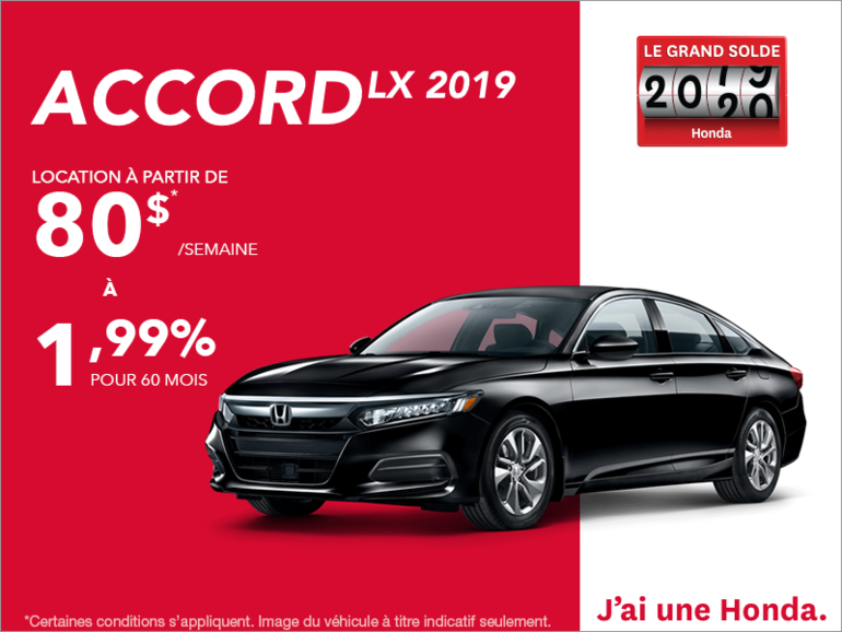 Louez la Honda Accord Berline 2019!