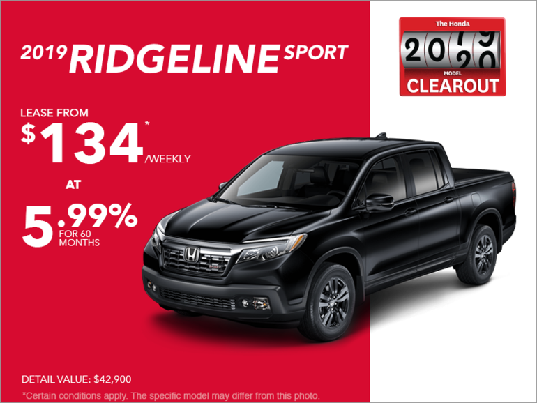 Lease the 2019 Honda Ridgeline!