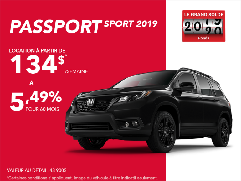 Louez le Honda Passport Sport 2019!