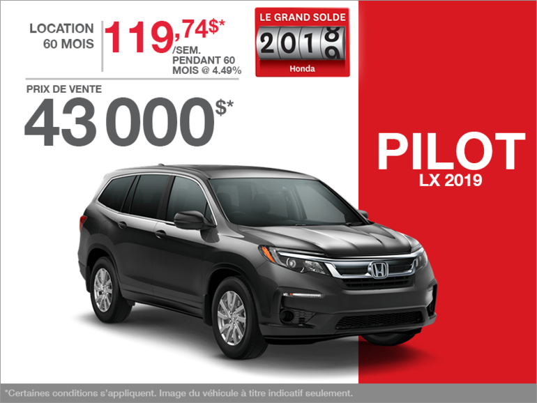 Louez le Honda Pilot 2019!