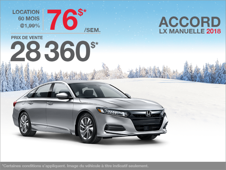 Louez la Honda Accord Berline 2018!
